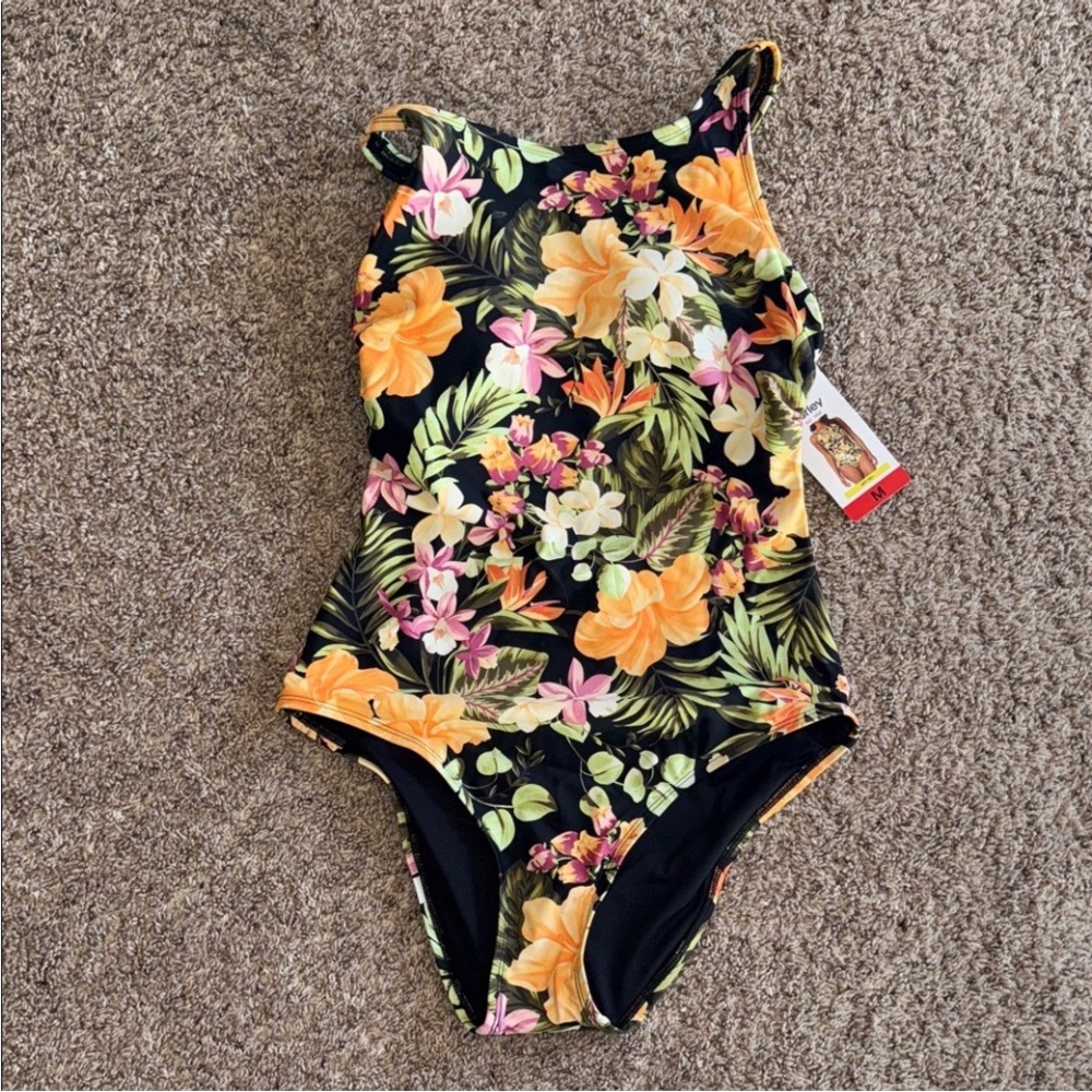 Hurley high neck one piece swimsuit size medium